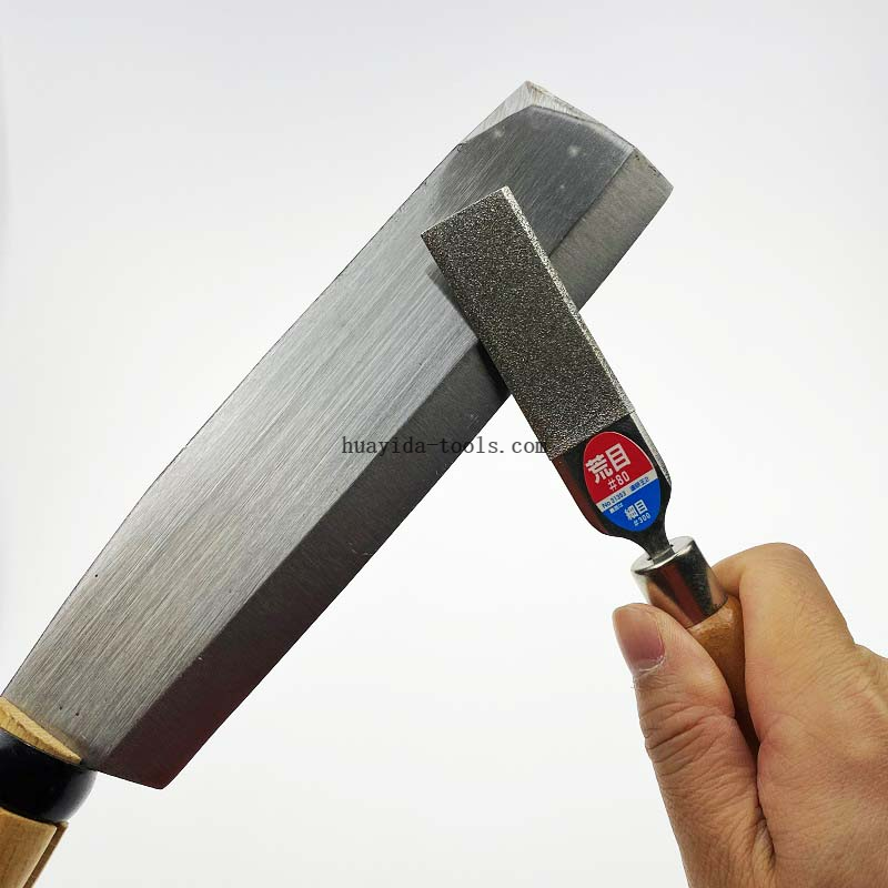 Double Sided diamond sharpener hone (Wood handle) 80/300 Grit
