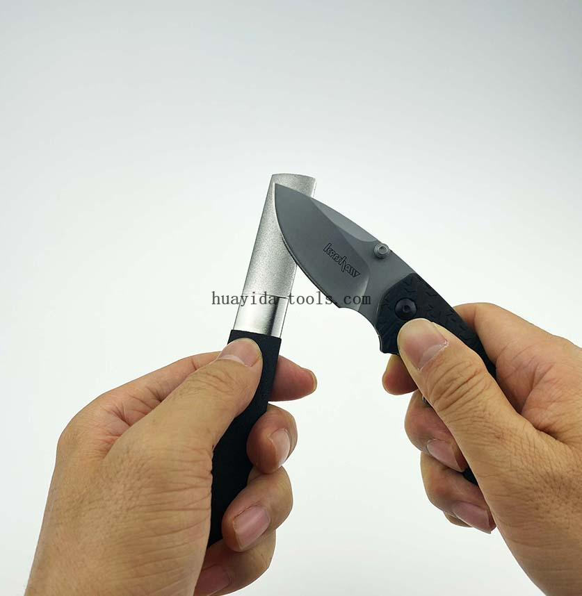 Hoofere Knife diamond Sharpening Stick Ellipse Dual Grit Diamond Fishing Hook & Knife Sharpening Stone